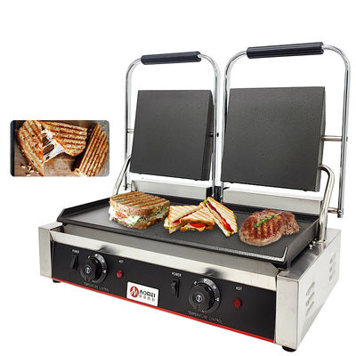 Ατσάλι Cast Iron Πανίνι Επαφή Grill Maker για εστιατόριο αρτοποιία Snack 220v