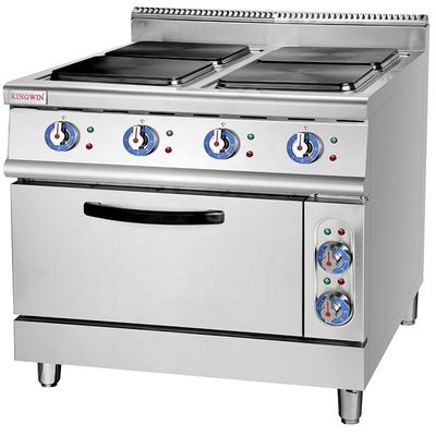 380V-415V Ηλεκτρική τάση Εμπορική σειρά μαγειρέματος με τετραγωνική θερμή πλάκα και φούρνο