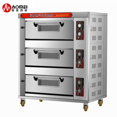 1330x840x1340mm Πολυλειτουργικό 2 κατάστρωμα 4 δίσκοι Αέριο ψωμί πίτσα Βιομηχανικός φούρνος αρτοποιίας