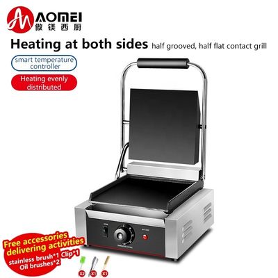 Ηλεκτρικό εμπορικό σάντουιτς ψωμί Panini Grill με εναλλάξιμα πιάτα σάντουιτς