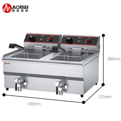 13L 13L Oil Fryer Professional 2 Tank 2 Basket Ηλεκτρικό Κοτόπουλο Ψήσιμο για το 2023