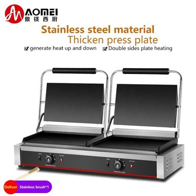 Πλήρη επίπεδη 2in1 διπλή πλάκα Panini Sandwich Press Ηλεκτρικό grill επαφής για εμπορική χρήση