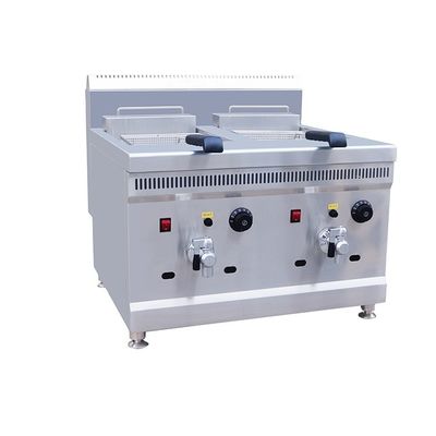 Υψηλή παραγωγικότητα 38KG Διπλό κύλινδρο βαθύ τηγανητή για τηγανητό κοτόπουλο και τηγανητές πατάτες