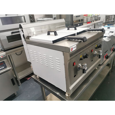 Υψηλή παραγωγικότητα 38KG Διπλό κύλινδρο βαθύ τηγανητή για τηγανητό κοτόπουλο και τηγανητές πατάτες