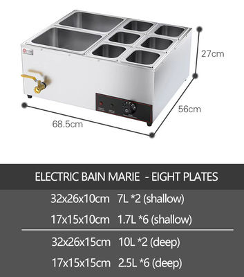 Εμπορική σούπα από ανοξείδωτο χάλυβα Bain Marie Εφοδιαστικό θερμαντήρα για ξενοδοχεία εστιατόρια μπουφέ
