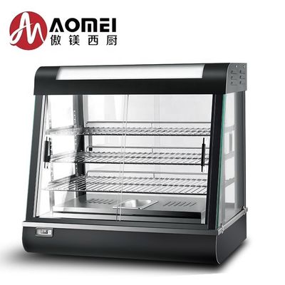 Εμφάνιση θερμότητας τροφίμων με φως LED 660x440x630mm Μαύρη βιτρίνα για τούρτες και διατήρηση