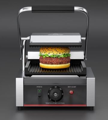 22x22 Ηλεκτρικό Πανίνι Grill Ατσάλι μονό επαφή Sandwich Press Εμπορικό Grill