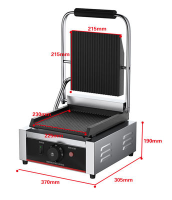 22x22 Ηλεκτρικό Πανίνι Grill Ατσάλι μονό επαφή Sandwich Press Εμπορικό Grill
