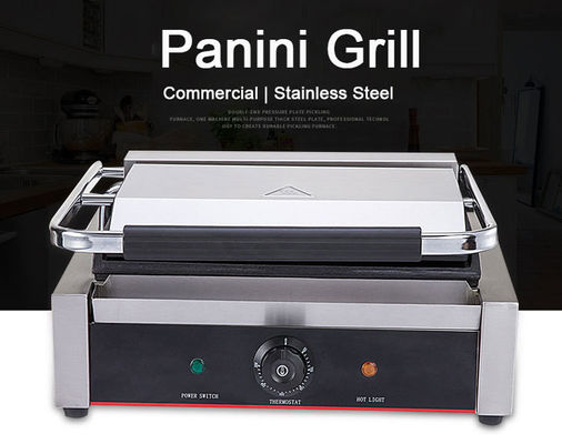 220V Εμπορικό Ατσάλι Μοναδικού Επικοινωνίας Grill Ηλεκτρικό Panini Sandwich Press