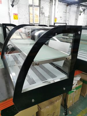 Εμπορική κουζίνα καμπυλωτό γυαλί counter top τροφή θερμότερη οθόνη βιτρίνα σε 220V τάση