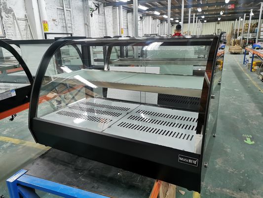 Εμπορική κουζίνα καμπυλωτό γυαλί counter top τροφή θερμότερη οθόνη βιτρίνα σε 220V τάση