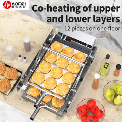 22KG χωρητικότητα 2 στρώσεις Hamburger Bun Τοστιέρα Μηχανή με θέρμανση πλάκα Μέγεθος 440 * 320mm