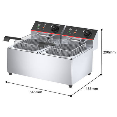8L διπλές δεξαμενές Countertop Deep Fryer για ηλεκτρική τηγανίτες πατάτας