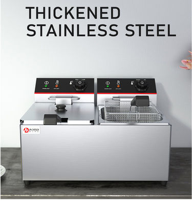 8L διπλές δεξαμενές Countertop Deep Fryer για ηλεκτρική τηγανίτες πατάτας