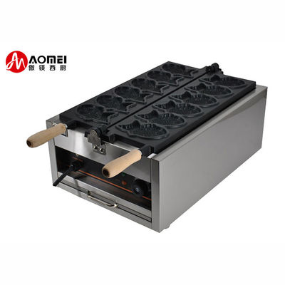 Μηχανή κατασκευής Taiyaki από ανοξείδωτο χάλυβα για εξοπλισμό σνακ και μεγέθους ψαριών 128x8x78mm