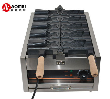 Μηχανή κατασκευής Taiyaki από ανοξείδωτο χάλυβα για εξοπλισμό σνακ και μεγέθους ψαριών 128x8x78mm