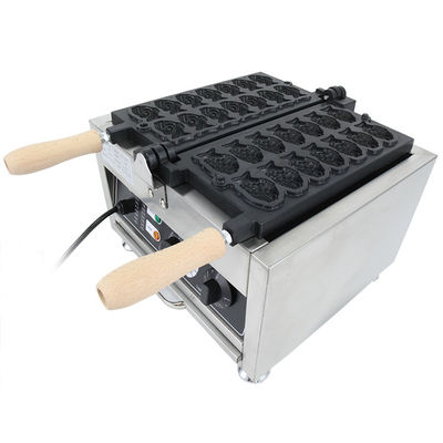 Ηλεκτρική μηχανή Taiyaki από ανοξείδωτο χάλυβα για εξοπλισμό σνακ σε σχήμα ψαριού 380x380x245mm