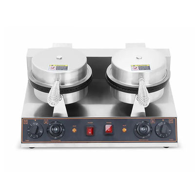 Στρογγυλό σχήμα μη κολλώσιμο Waffle Cone Maker 2023 Τύπος Double Head Ice-cream Cone Machine