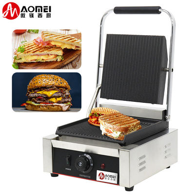 Ηλεκτρική επαφή Πανίνι Grill Press Grill με πλήρεις αυλακώσεις και αντιαφλεγμονώδη χειροπέδες