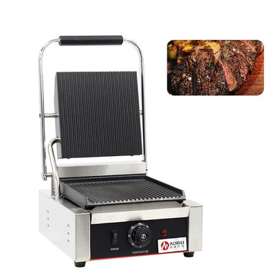 Ατσάλι από ανοξείδωτο χάλυβα μονοκεφαλής Panini Press Grill Sandwich Electric Contact Grill Εμπορικό
