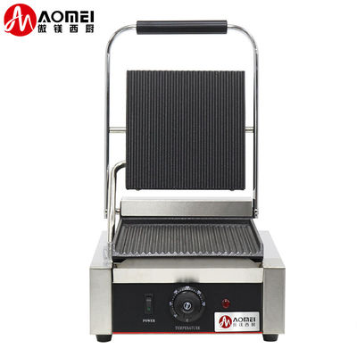 Ατσάλι από ανοξείδωτο χάλυβα μονοκεφαλής Panini Press Grill Sandwich Electric Contact Grill Εμπορικό