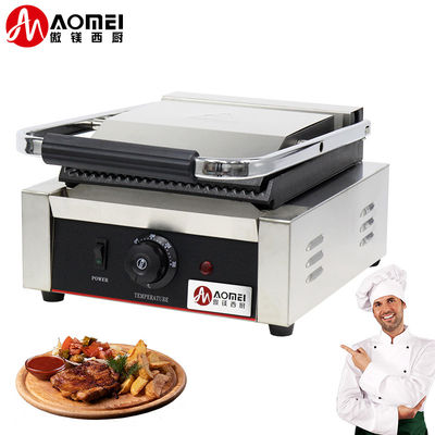 Ατσάλι από ανοξείδωτο χάλυβα μονοκεφαλής Panini Press Grill Sandwich Electric Contact Grill Εμπορικό