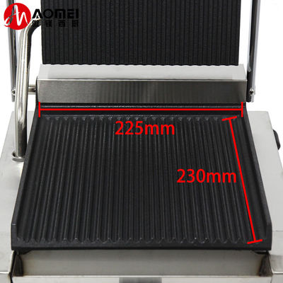 Ατσάλι από ανοξείδωτο χάλυβα μονοκεφαλής Panini Press Grill Sandwich Electric Contact Grill Εμπορικό