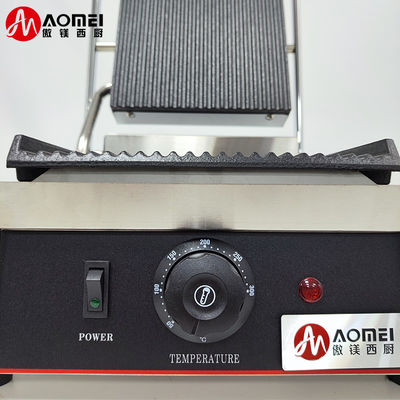 Ατσάλι από ανοξείδωτο χάλυβα μονοκεφαλής Panini Press Grill Sandwich Electric Contact Grill Εμπορικό