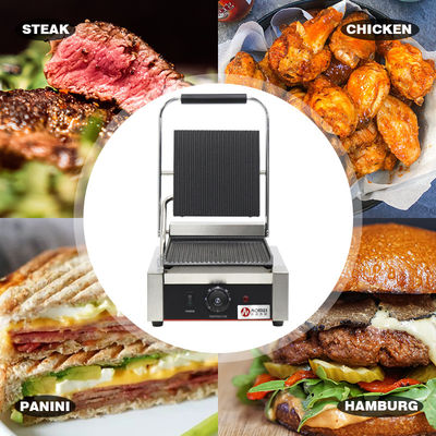 Ατσάλι από ανοξείδωτο χάλυβα μονοκεφαλής Panini Press Grill Sandwich Electric Contact Grill Εμπορικό