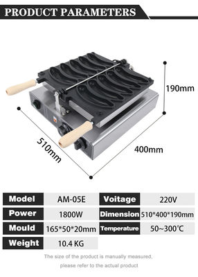 10.4 KG Mini Waffle Maker Σχήμα μπανάνας για εύκολη παρασκευή σνακ