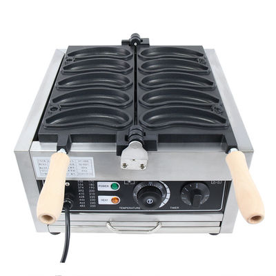 Πρόσθετη τάση 220V/110V Βάφλες Banana Shape 1800W Ηλεκτρική βαφλέ μηχανή 10PCS