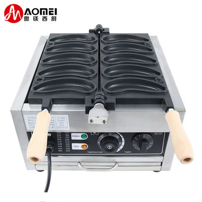 Πρόσθετη τάση 220V/110V Βάφλες Banana Shape 1800W Ηλεκτρική βαφλέ μηχανή 10PCS