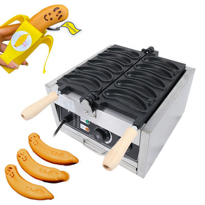 Πρόσθετη τάση 220V/110V Βάφλες Banana Shape 1800W Ηλεκτρική βαφλέ μηχανή 10PCS