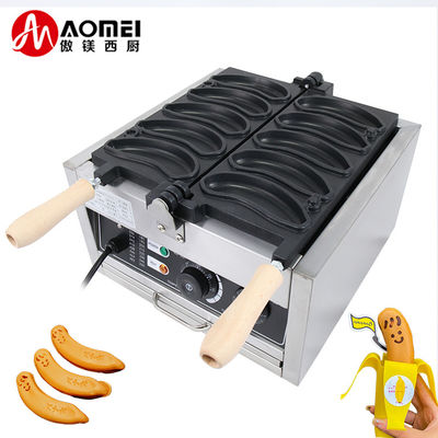 Πρόσθετη τάση 220V/110V Βάφλες Banana Shape 1800W Ηλεκτρική βαφλέ μηχανή 10PCS