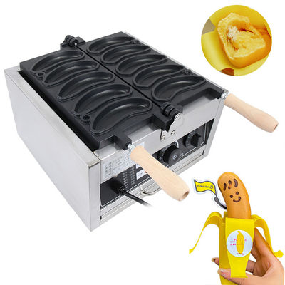 Πρόσθετη τάση 220V/110V Βάφλες Banana Shape 1800W Ηλεκτρική βαφλέ μηχανή 10PCS