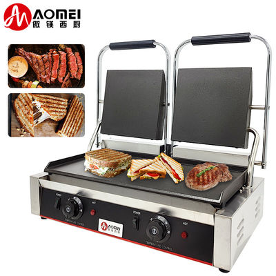 Ατσάλι Cast Iron Πανίνι Επαφή Grill Maker για εστιατόριο αρτοποιία Snack 220v