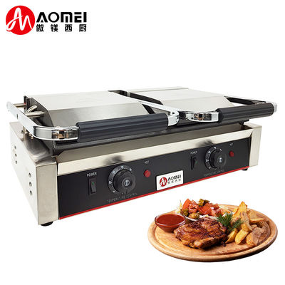 Ατσάλι Cast Iron Πανίνι Επαφή Grill Maker για εστιατόριο αρτοποιία Snack 220v