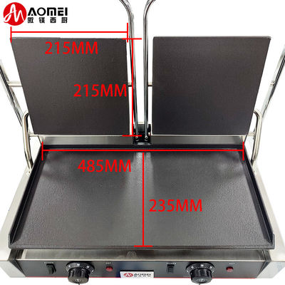 Ατσάλι Cast Iron Πανίνι Επαφή Grill Maker για εστιατόριο αρτοποιία Snack 220v