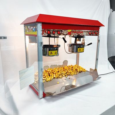 860*420*740mm Ηλεκτρική Μεγάλη Διπλή Μηχανή Ποπκόρν για τη Γραμμή Επεξεργασίας Σνακ