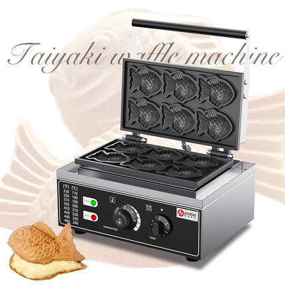 Ηλεκτρικό Μίνι Ψάρι Taiyaki Maker από ανοξείδωτο χάλυβα 6 Ψάρι σχήμα Waffle Baker Machine