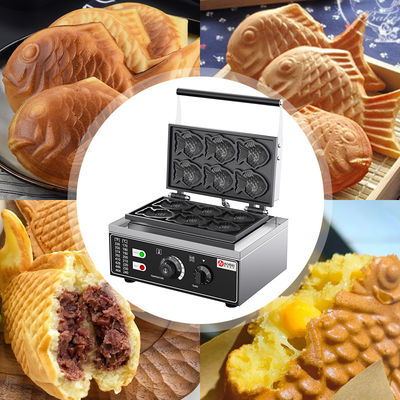 Ηλεκτρικό Μίνι Ψάρι Taiyaki Maker από ανοξείδωτο χάλυβα 6 Ψάρι σχήμα Waffle Baker Machine