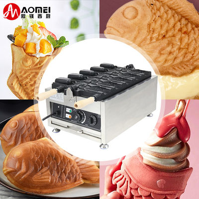 Ηλεκτρική μηχανή Taiyaki από ανοξείδωτο χάλυβα με μακρά διάρκεια ζωής και μέγεθος 375 * 700 * 290mm